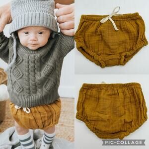 Jamie Kay Organic Cotton Gauze Bloomers In Mustard Size 6-12mos. Unisex